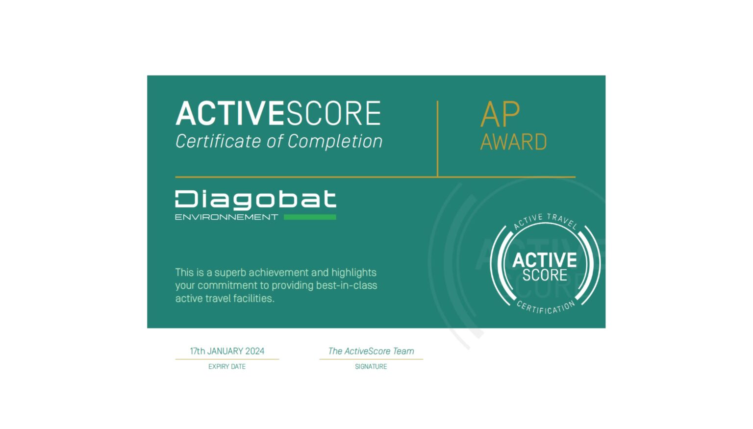 Certification ACTIVESCORE   