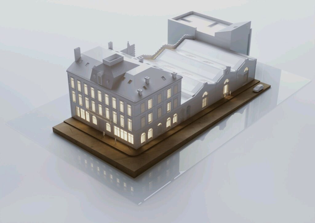 Bâtiment patrimonial rénové à façade en pierre, implanté en cœur de ville.Restauration bâtiment patrimonial